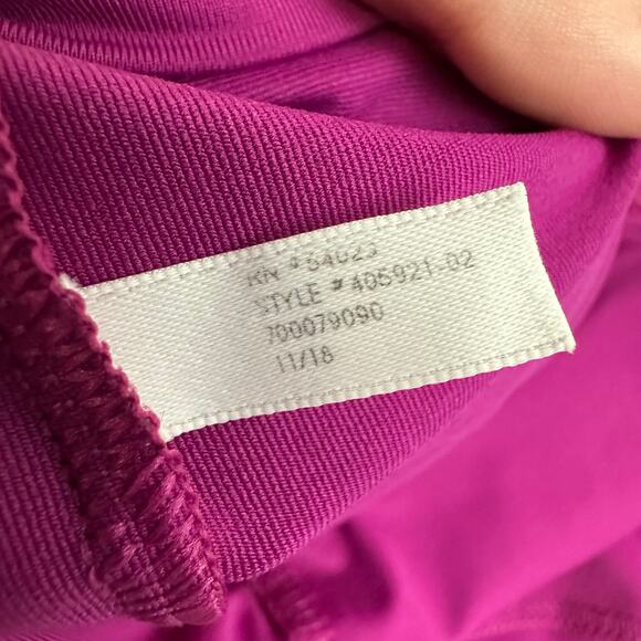 Athleta Purple Athletic Mock Neck Zip Up Back Long Sleeve Shirt Large Workout - Picture 8 of 9